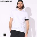 ディースクエアード Tシャツ DSQUARED2 メンズ カットソー 半袖 袖ロゴ シロ 白 クロ 黒 ブランド トップス インナー アンダーウエア 大きいサイズあり D2D9M3S5030 SALE_1_a