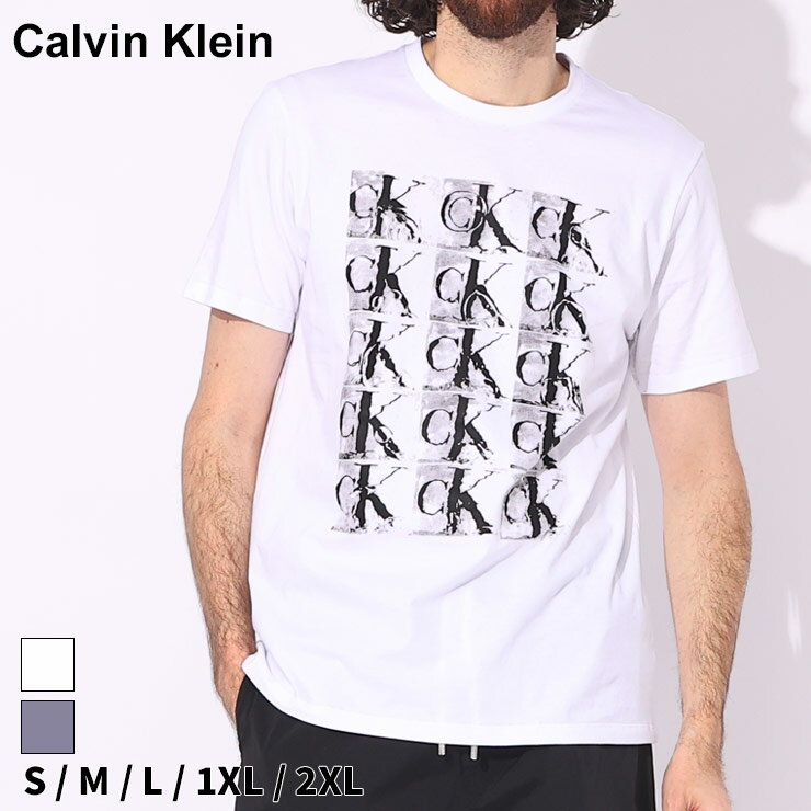 カルバンクライン Tシャツ Calvin Klein メンズ カットソー 半袖 綿100％ リピート ロゴ プリント ブランド トップス シャツ 大きいサイズあり CK40QM871