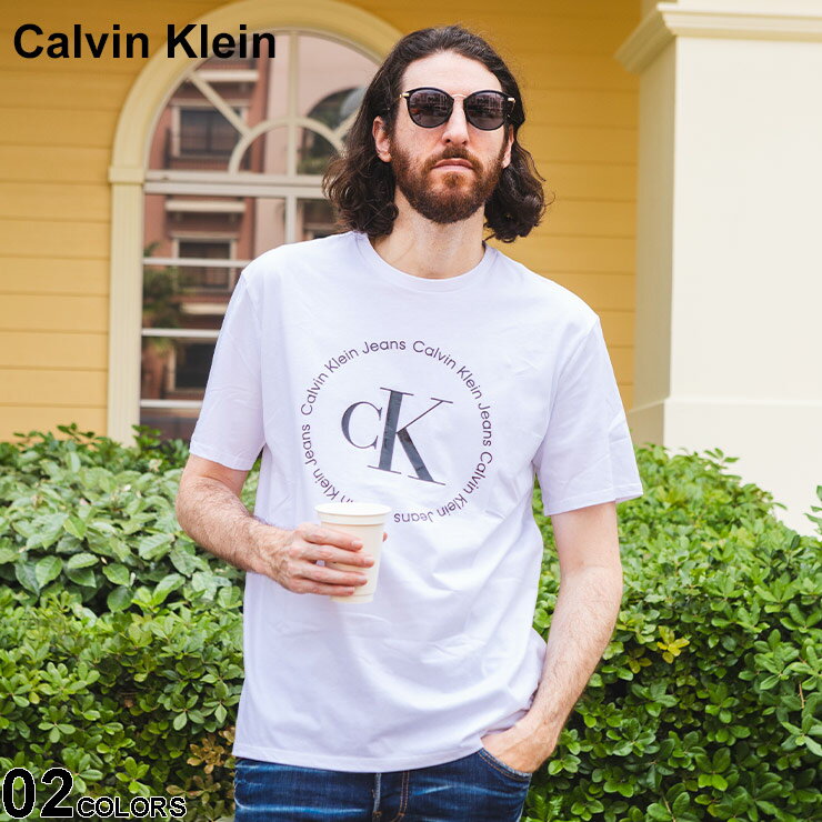 カルバン・クライン Tシャツ メンズ カルバンクライン Tシャツ Calvin Klein メンズ カットソー 半袖 サークル ロゴ プリント 白 シロ 黒 クロ ブランド トップス 綿100％ シャツ 大きいサイズあり CK40KC801