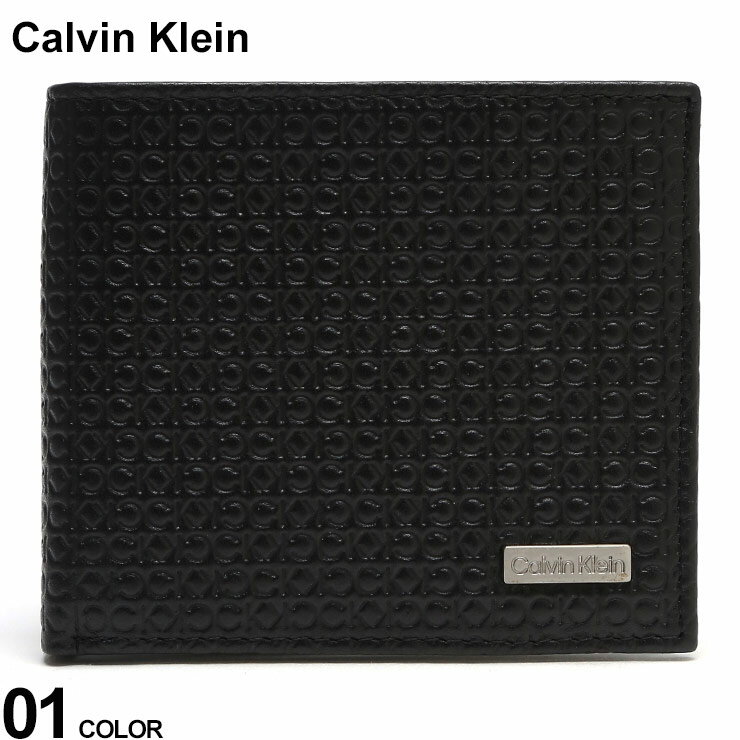 カルバンクライン 財布（メンズ） クーポン利用でさらに500円OFF カルバンクライン 財布 Calvin Klein メンズ 折り財布 2つ折り レザー エンボスロゴ クロ 黒 ブランド ウォレット ギフト プレゼント CK31CK130007