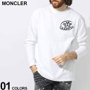 モンクレール トップス メンズ モンクレール Tシャツ 長袖 MONCLER メンズ ロンT レタリングプリント ロゴ ワッペン ブランド トップス ルーズフィット 大きいサイズあり MC8D000118390T