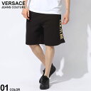 ◆エントリーでさらにポイント+4倍◆ヴェルサーチェ パンツ VERSACE JEANS COUTURE メンズ ハーフパンツ ショートパンツ スウェット 裏毛 ラメプリント ウエストコード ブランド ボトムス パンツ ショーツ 大きいサイズあり ベルサーチ VC76GADT00 SALE_3_a