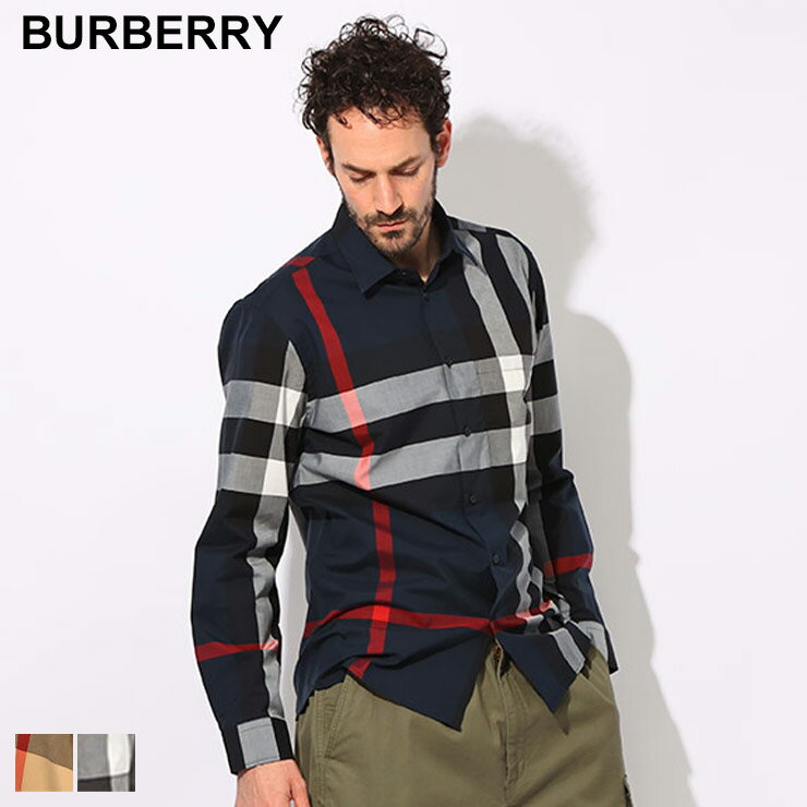 BURBERRY (バーバリー) オーガニックコットン 総柄チェック レギュラーカラー 長袖 シャツ BBSOMERTON4 ブランド メンズ 男性 トップス シャツ 長袖シャツ