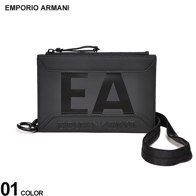 EMPORIO ARMANI (エンポリオ アルマーニ) ラバー仕上げ オーバーサイズEAロゴ リストストラップ テックケース EAY4R563YQ14V ブランド メンズ 男性 バッグ 鞄 ミニショルダー ポーチ SALE_5_a