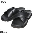 UGG (アグ) フルグレインレザー キャピトラ クロス スライドサンダル Capitola Cross Slide UGG1153076 ブランド メンズ 男性 シューズ 靴 サンダル シャワーサンダル