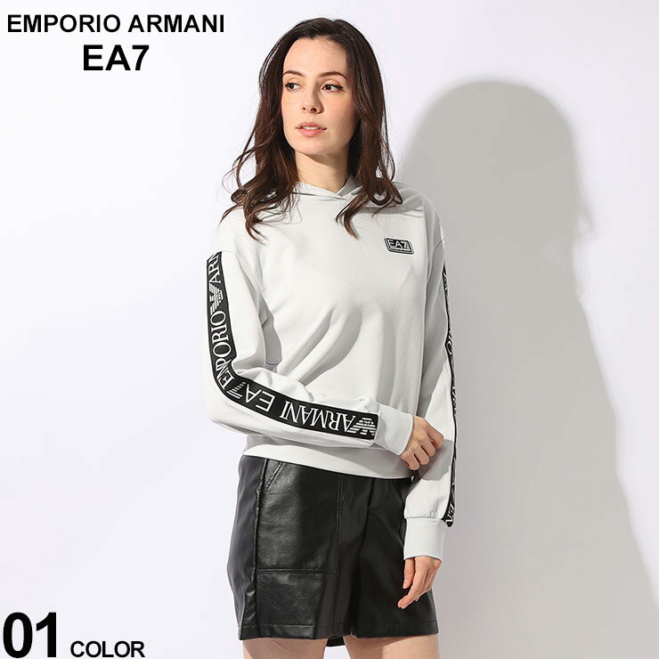 EMPORIO ARMANI EA7 (エンポリオ アルマーニ) 袖ラインテープ ロゴ プルオーバー パーカー EA7L3DTM32TJKWZ ブランド レディース トップス パーカー スウェット SALE_8_a