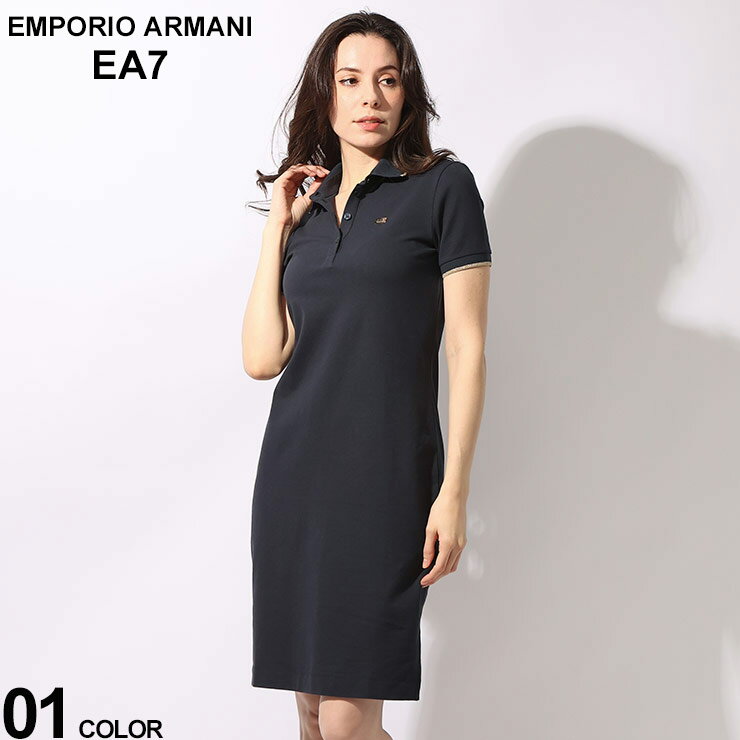 エンポリオ アルマーニ ポロシャツ レディース EMPORIO ARMANI EA7 (エンポリオ アルマーニ) ラメ切替 メタルロゴ 半袖 ワンピース EA7L3DTA56TJ9DZ ブランド レディース トップス ポロシャツ ワンピ sale_8_a