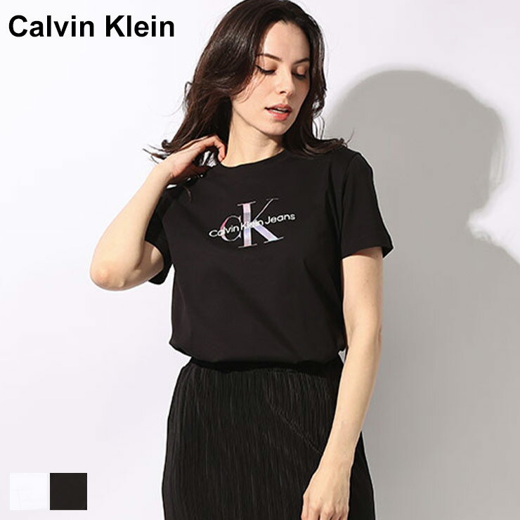 Calvin Klein (カルバンクライン) エンボスロゴ クルーネック 半袖 Tシャツ CKLJ20J223264 ブランド レディース トップス Tシャツ 半袖 シャツ