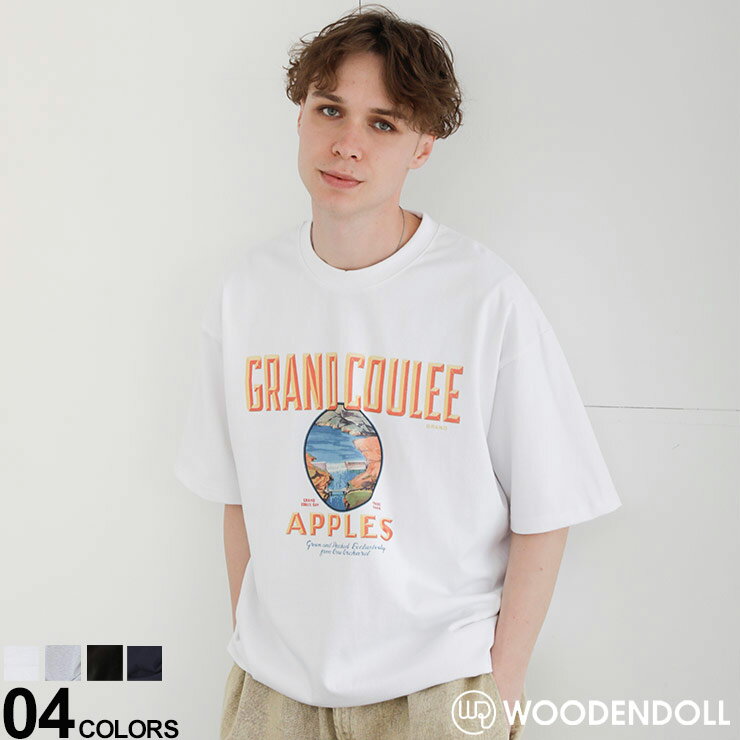 樂天商城 - WOODEN DOLL (ウッディンドール) グラフィックロゴプリント クルーネック 半袖 Tシャツ APPLES WD24030 メンズ 男性 トップス シャツ Tシャツ クルー 半袖 プリント