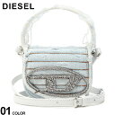 DIESEL (ディーゼル) 2WAY ダメージ加工 デニム生地 ロゴストーン クロスボディミニバッグ 1DR XS DSLX08709P5471 ブランド レディース バッグ 鞄 ショルダーバッグ コンパクト SALE_5_a