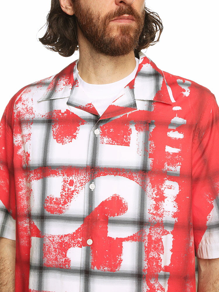 ディーゼル DIESEL 大判チェック ロゴ オープンカラー 半袖 シャツ DSA129650NJAE ブランド メンズ 男性 トップス シャツ 半袖シャツ