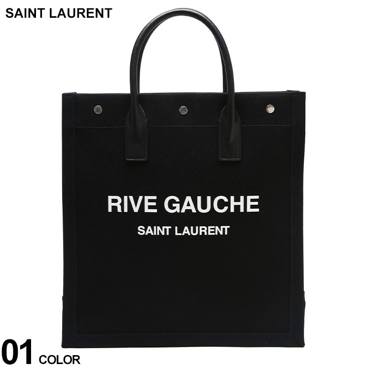 サンローラン 帆布・キャンバス トートバッグ メンズ Saint Laurent (サンローラン) キャンバス レザーハンドル リヴ ゴーシュ ラージトートバッグ SL632539 ブランド メンズ レディース トートバッグ トート