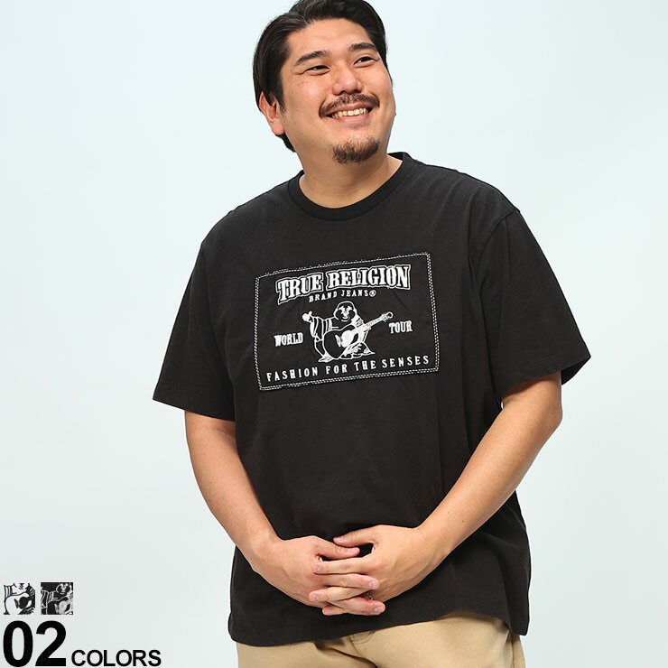 乐天商城 - TRUE RELIGION (トゥルーレリジョン) ヴィンテージ アップリケ クルーネック 半袖 Tシャツ 108603D22 大きいサイズ メンズ トップス シャツ 半袖 春 夏