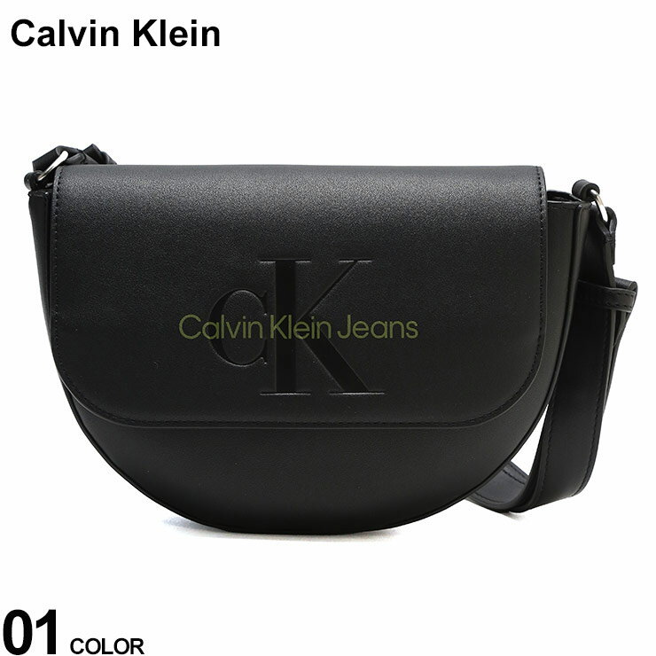 Calvin Klein (カルバンクライン) フェイクレザー ロゴ マグネット式フラップ開閉 クロスボディバッグ CKLK60K611223 ブランド レディース バッグ 鞄 ショルダーバッグ コンパクト