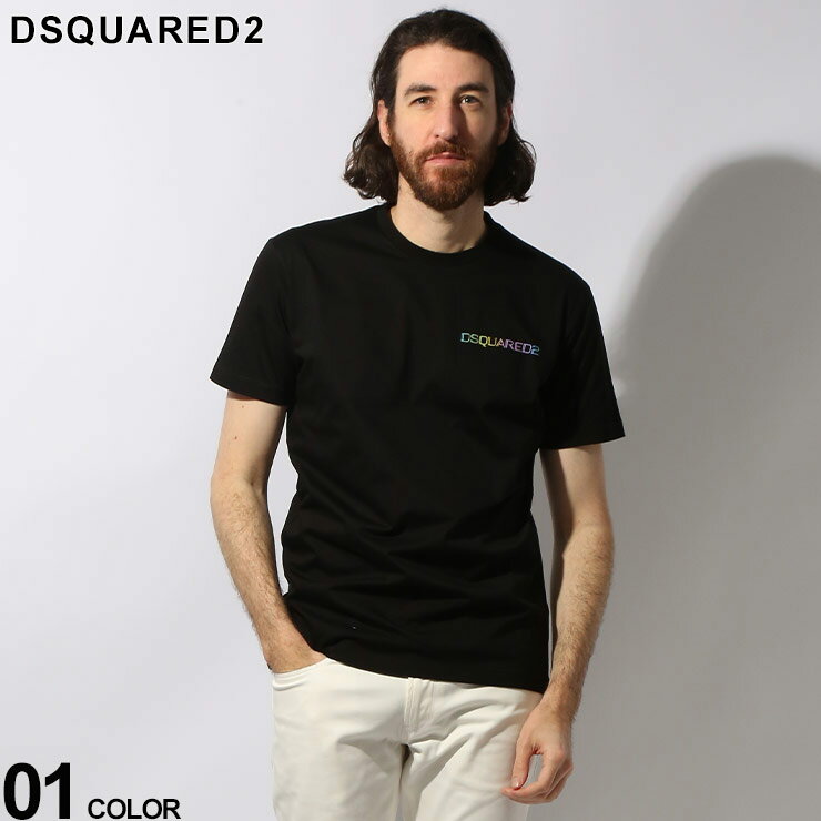 DSQUARED2 (ディースクエアード) ネオンロゴ クルーネック 半袖 Tシャツ D2GD1394S23009 ブランド メンズ 男性 トップス Tシャツ 半袖 シャツ sale_1_a