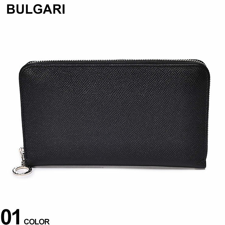 BULGARI (ブルガリ) レザー ロゴリング ラウンドジップ ロングウォレット BLG36933 ブランド メンズ 男性 財布 ウォレット 長財布 ギフト