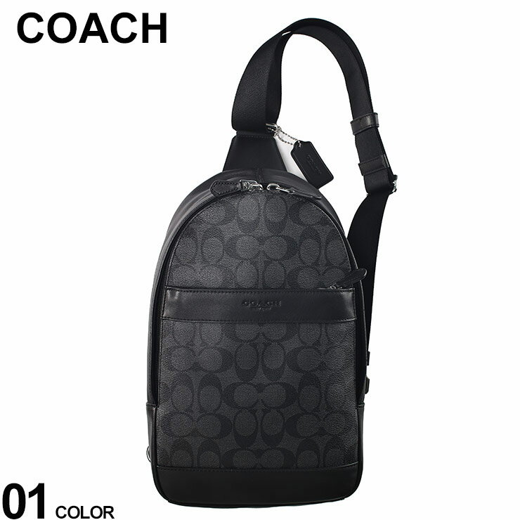 COACH (コーチ) レザー 切替 シグネチャー ボディバック CO54787 ブランド メンズ 男性 バッグ 鞄 ショルダー 斜め掛け SALE_5_a