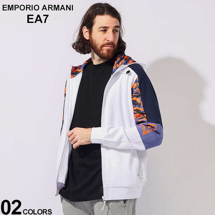 EMPORIO ARMANI EA7 (エンポリオ アルマーニ) クレイジーカモフラ ロゴプリント フルジップ パーカー EA73DPM21PJEQZ ブランド メンズ 男性 トップス パーカー 長袖 ジップ SALE_1_e