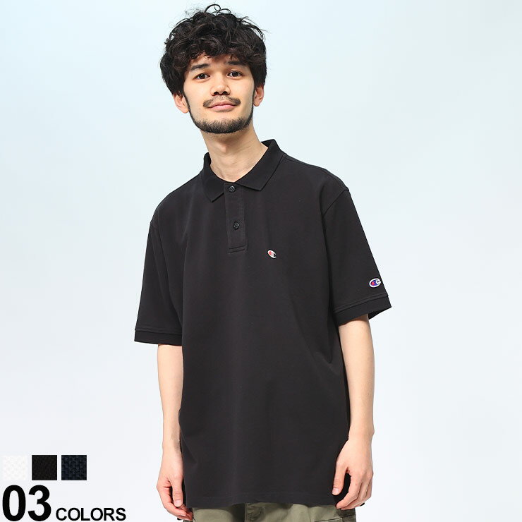 【最大10,000円OFFクーポン配布中】Champion (チャンピオン) ワンポイントロゴ 無地 半袖 ポロシャツ C3Z358 メンズ 男性 トップス シャツ ポロ ゴルフ