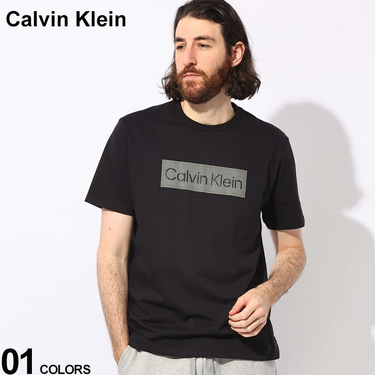 Calvin Klein (カルバンクライン) BOXロゴ クルーネック 半袖 Tシャツ CK40QM885 ブランド メンズ 男性 トップス シャツ 半袖シャツ