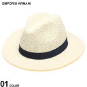 EMPORIO ARMANI (エンポリオアルマーニ) EMPORIO ARMANI SWIM WEAR ロゴテープ ストローハット EAS2301974R504 ブランド メンズ 男性 帽子 ハット レジャー 春 夏