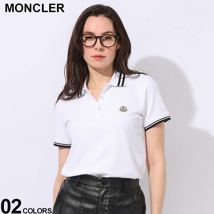 MONCLER (モンクレール) ストライプライン ロゴパッチ ベーシック 半袖 ポロシャツ MCL8A0000984720 ブランド レディース トップス ポロ ポロシャツ ゴルフ