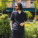 EMPORIO ARMANI (エンポリオ アルマーニ) ワッフル地 ロゴ付きポケット フルボタン 半袖 シャツ EAU1120784R565 ブランド メンズ 男性 トップス 部屋着 ルームウェア