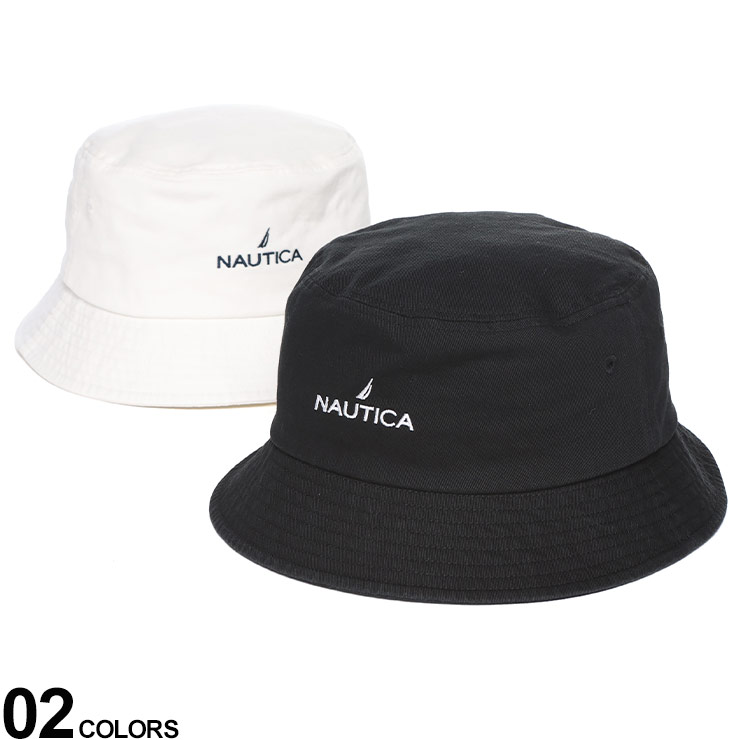 乐天商城 - NAUTICA (ノーティカ) コットンツイル ロゴ刺繍 バケットハット NT03922S00 大きいサイズ メンズ キャップ 帽子 バケットハット
