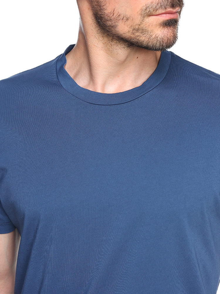 フィナモレ Finamore シルケットコットン 無地 クルーネック 半袖 Tシャツ FIPOSIT...