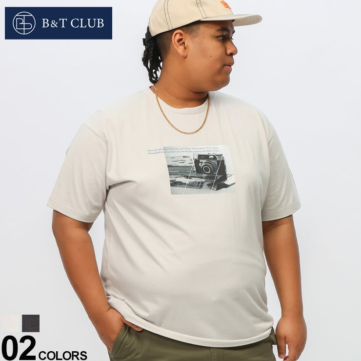 樂天商城 - B＆T CLUB ビーアンドティークラブ 半袖 Tシャツ 抗菌 消臭 防臭 カメラ×メッセージ フォトプリント クルーネック トップス クルー 大きいサイズ メンズ ダーク3L 4L 5L 6L 7L 相当