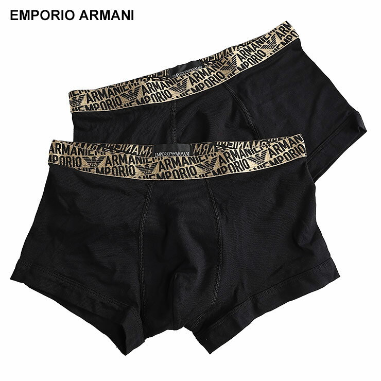 エンポリオアルマーニ EMPORIO ARMANI ウエストロゴ 前閉じ ボクサーパンツ 2枚セット EAU1112104F598 ブランド メンズ 男性 下着...