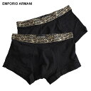 【クーポン利用で最大10,000円OFF】EMPORIO ARMANI (エンポリオアルマーニ) ウエストロゴ 前閉じ ボクサーパンツ 2枚セット EAU111...