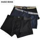 【クーポン利用で最大10,000円OFF】ヒューゴボス HUGO BOSS ロゴウエスト 前閉じ ボクサーパンツ 3枚セット HB50524525 ブランド メ...