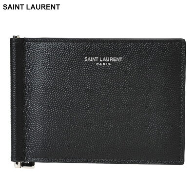 サンローラン Saint Laurent レザー マネークリップ付き 二つ折り財布 SL378005BTY0N ブランド メンズ 男性 財布 カードケース ギフト