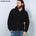 【クーポン利用で最大10,000円OFF】STONE ISLAND (ストーンアイランド) 裏起毛 ロゴパッチ フルジップ パーカー SI811563520 ブ...