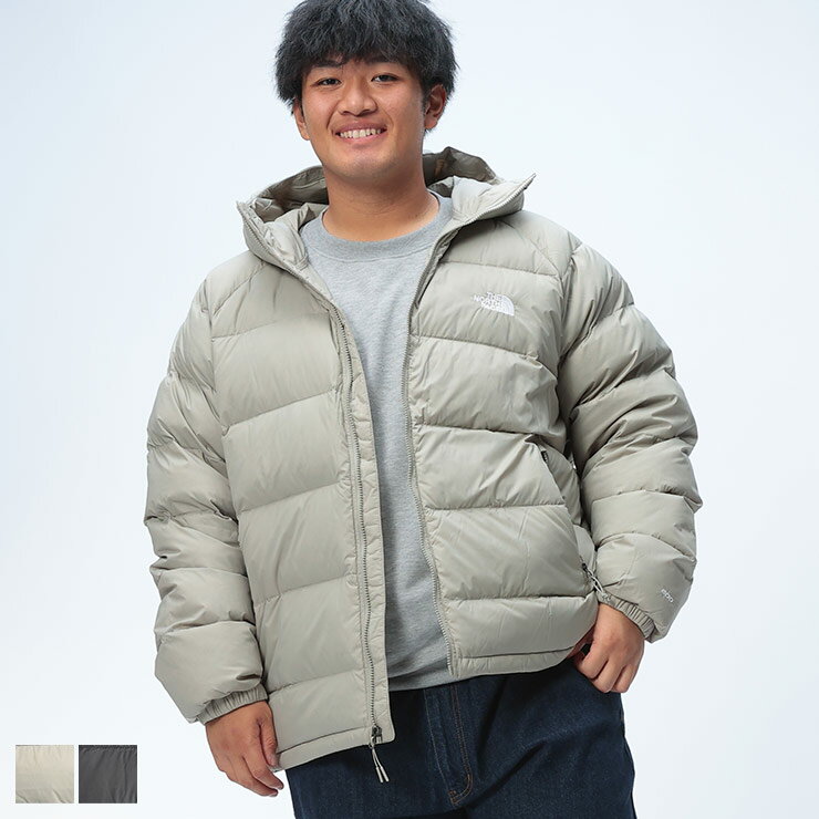 THE NORTH FACE (ザ ノースフェイス) ダウンジャケット 大きいサイズ メンズ ナイロン ロゴ刺繍 M HYDRENALITE DOWN HOODIE アウター ブルゾン 防寒 秋冬 1XL 2XL クレイブラック