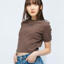 ミュウミュウ MIU MIU リブコットン ロゴパッチ クロップドTシャツ MIUMJN561F0324 ブランド レディース トップス Tシャツ 半袖シャツ ...