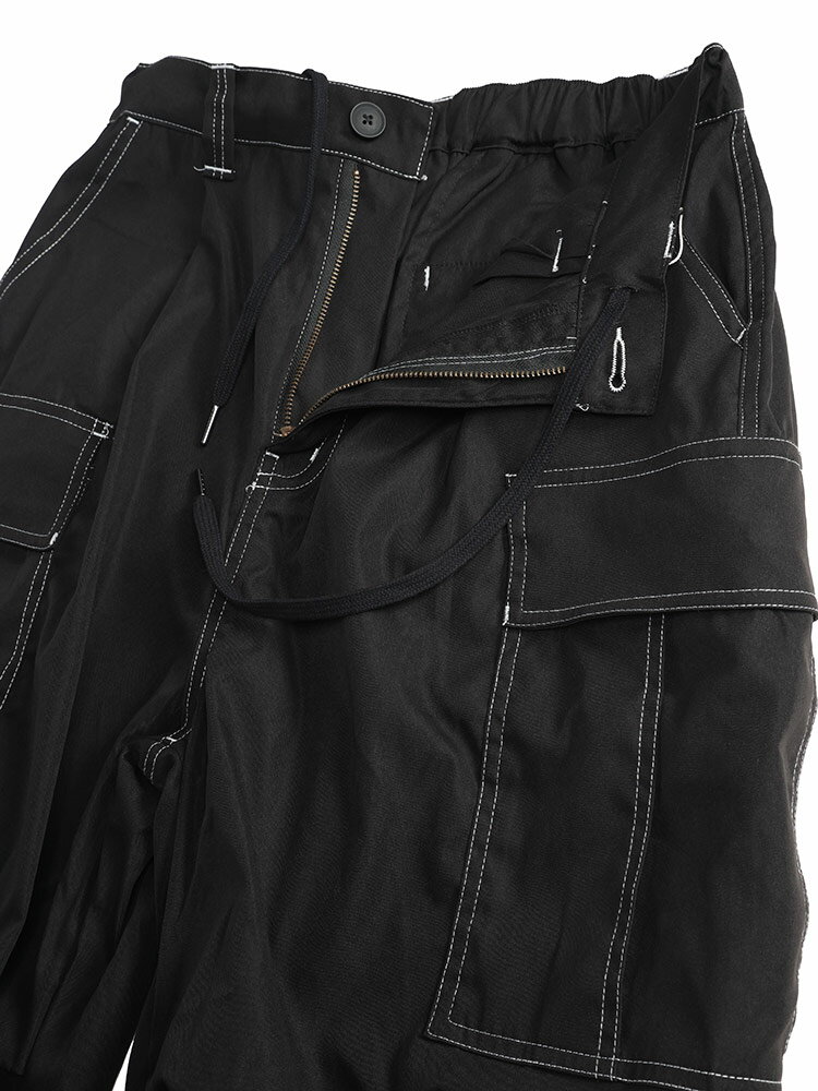 FULL GLOW (フルグロウ) カラーステッチ ワイドカーゴパンツ 33H369EC メンズ 男性 ボトムス パンツ ロングパンツ カーゴ