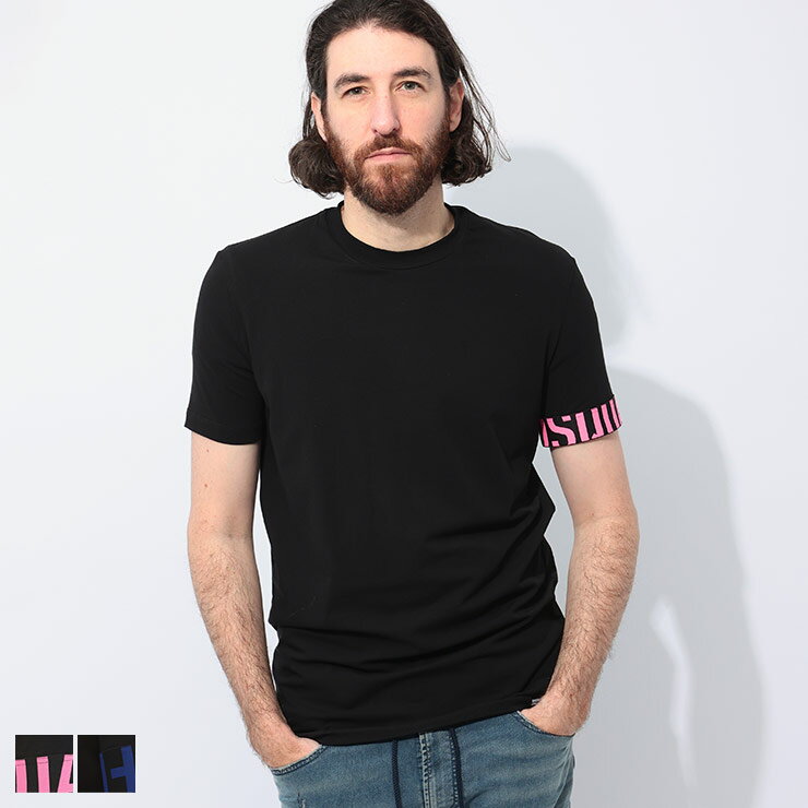 ディースクエアード DSQUARED2 袖バンド ロゴプリント クルーネック 半袖 アンダーTシャツ D2D9M3S5770 ブランド メンズ トップス Tシャ...