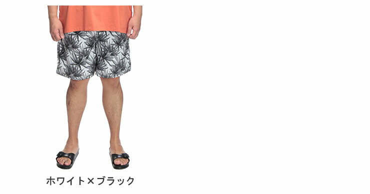 B＆T CLUB (ビーアンドティークラブ) リーフ柄 メッシュインナー スイムショーツ SZ03 大きいサイズ メンズ ボトムス スイムパンツ ショートパンツ ショーツ 水着