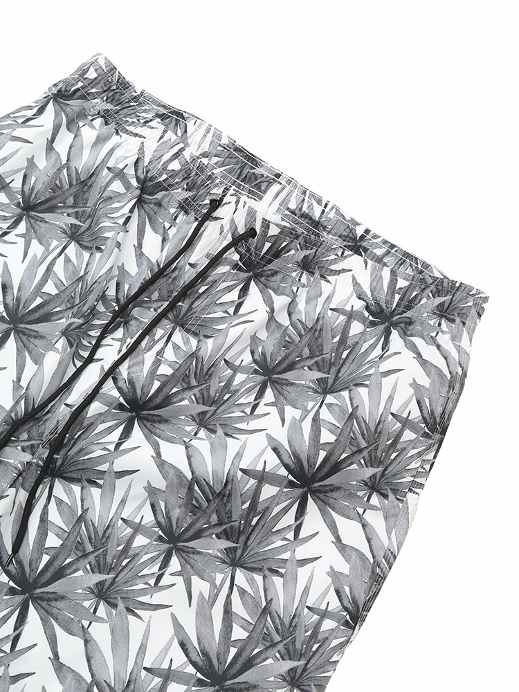 B＆T CLUB (ビーアンドティークラブ) リーフ柄 メッシュインナー スイムショーツ SZ03 大きいサイズ メンズ ボトムス スイムパンツ ショートパンツ ショーツ 水着