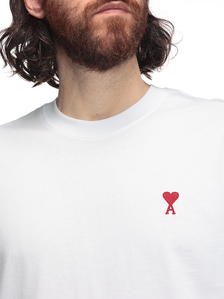 アミパリス AMI PARIS ワンポイント クルーネック 半袖 Tシャツ AMI DE COEUR AMBFUTS035724 ブランド メンズ 男性 トップス Tシャツ コットン シンプル 春 夏