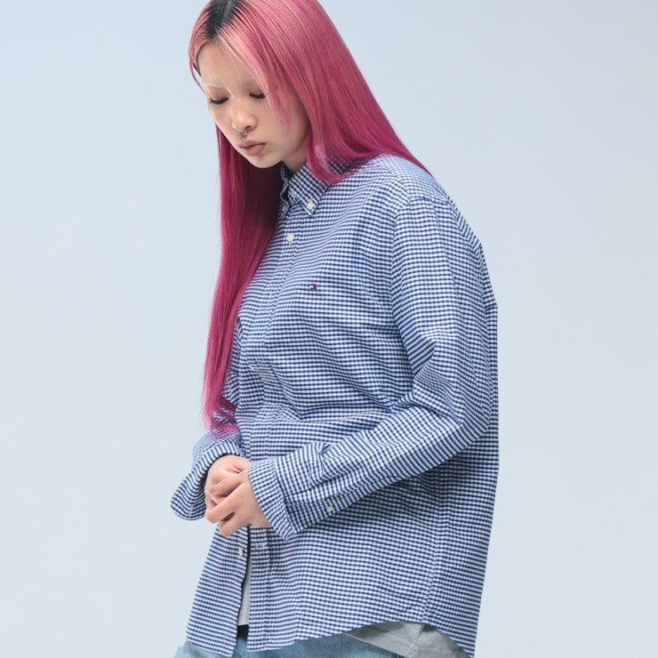 樂天商城 - TOMMY HILFIGER (トミーヒルフィガー) 綿100％ ギンガムチェック レギュラーフィット オックスフォード ボタンダウン 長袖 シャツ MW0MW36395 メンズ 男性 トップス シャツ 長袖シャツ 羽織り インナー アメトラ