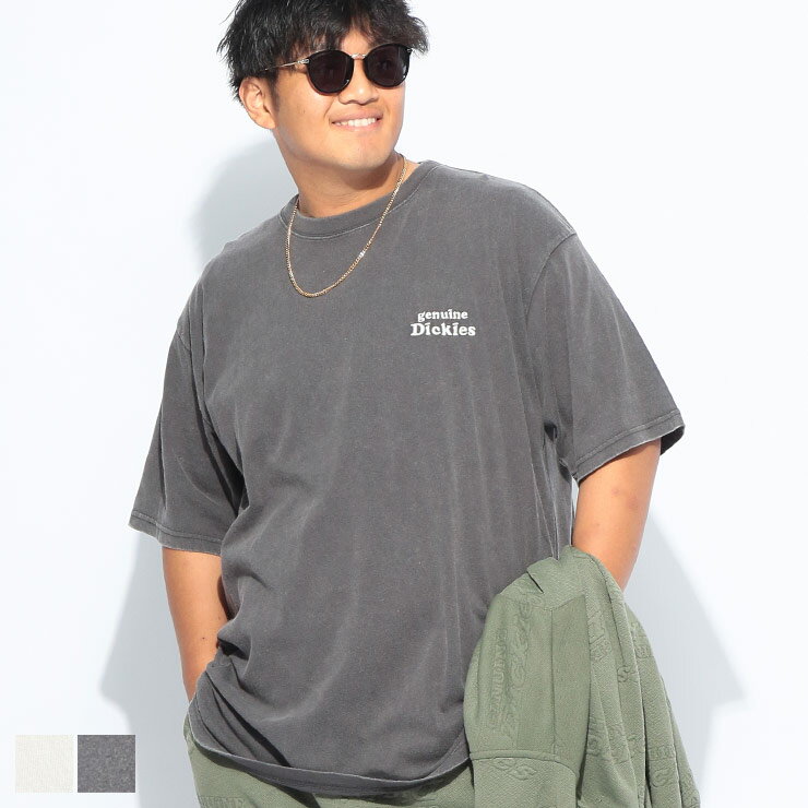乐天商城 - Dickies (ディッキーズ) 天竺 ブリーチバックプリント クルーネック 半袖 Tシャツ 52601141 大きいサイズ メンズ トップス Tシャツ コットン プリント 春 夏