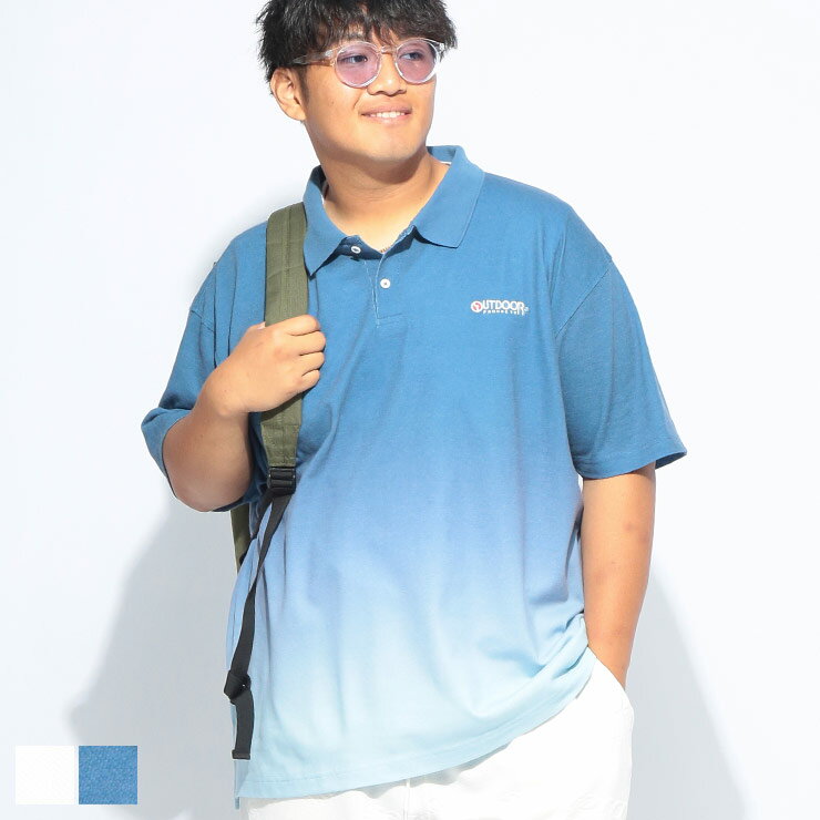 樂天商城 - OUTDOOR PRODUCTS (アウトドアプロダクツ) 鹿の子 グラデーション 半袖 ポロシャツ C653CE 大きいサイズ メンズ トップス ポロシャツ シャツ ドライ 春 夏