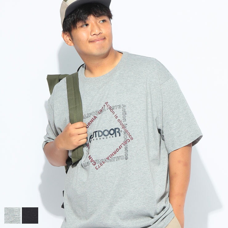 乐天商城 - OUTDOOR PRODUCTS (アウトドアプロダクツ) ボックスロゴ クルーネック 半袖 Tシャツ C553EE 大きいサイズ メンズ トップス Tシャツ コットン プリント 春 夏