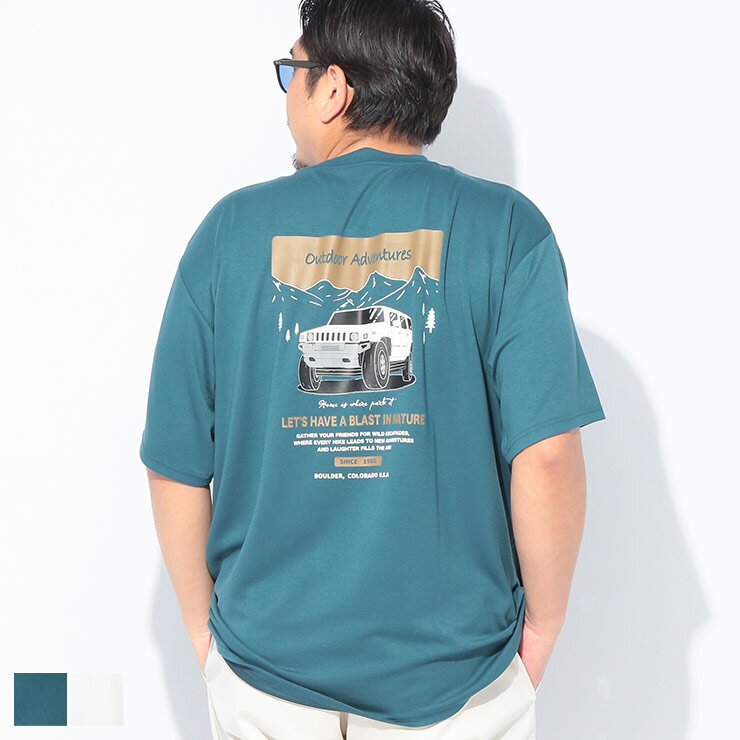 Other - B＆T CLUB (ビーアンドティークラブ) ヒヤテック 冷感 ポンチ ADVENTURE バックプリント クルーネック 半袖 Tシャツ BTAIM25SS09 大きいサイズ メンズ トップス Tシャツ 接触冷感 刺繍 涼しい 夏