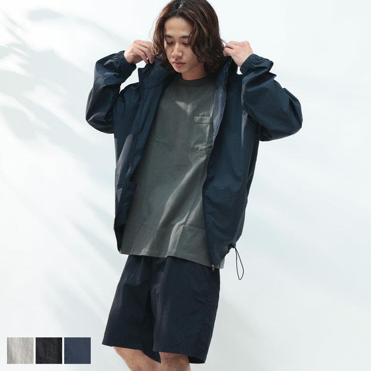 WOODENDOLL (ウッディンドール) 軽量 ジップパーカー ショートパンツ セットアップ 2360 メンズ 男性 セットアップ フード スポーツ アウトドア 春 夏