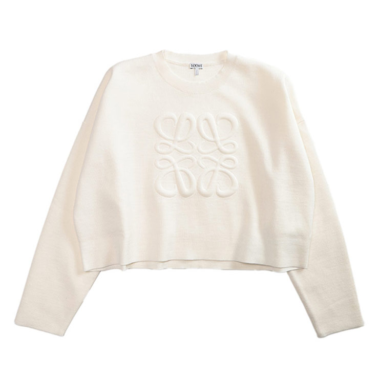 ロエベ LOEWE BIGロゴ クルーネック ニット ANAGRAM LELS540Y14KBG ブランド レディース トップス ニット プルオーバー 長袖 ショート