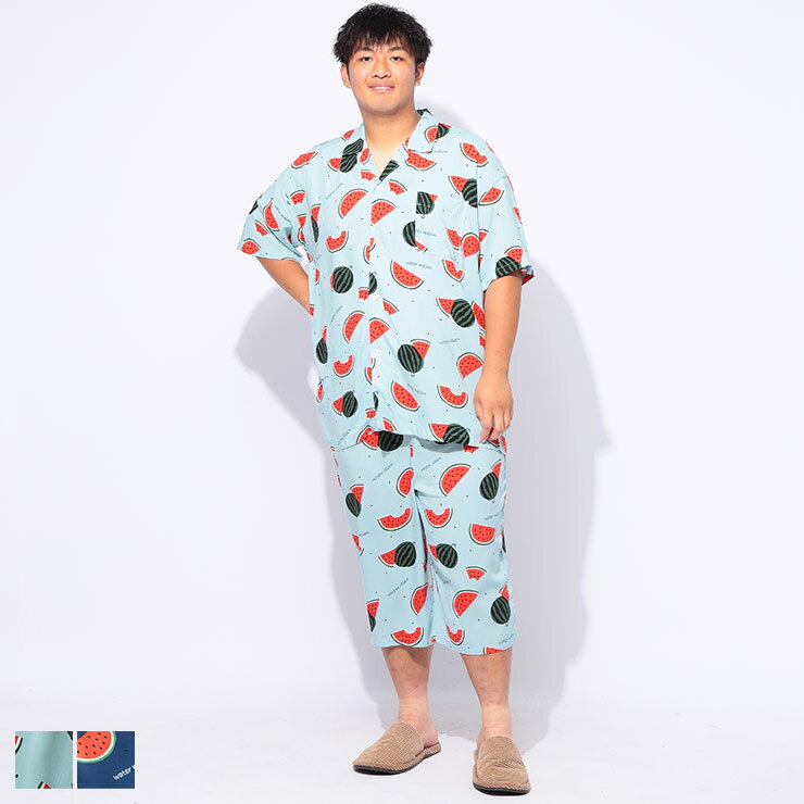 【全品10％OFFクーポン利用可能】SAKAZEN (サカゼン) 接触冷感 スイカ柄 半袖 七分丈 パジャマ BT11539..